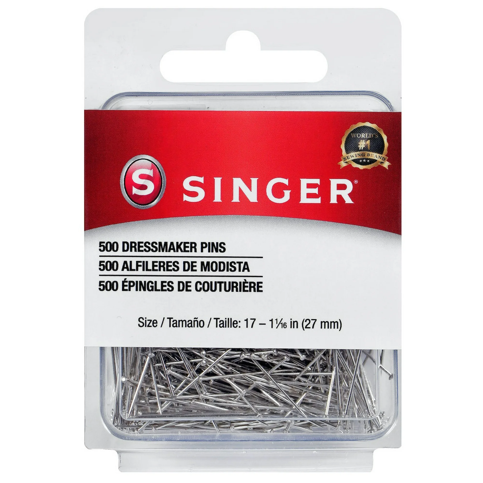 Singer Size 17 Dressmaker Pins 500ct 00349