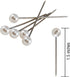 Set of pearl-headed pins with a measurement label on a white background