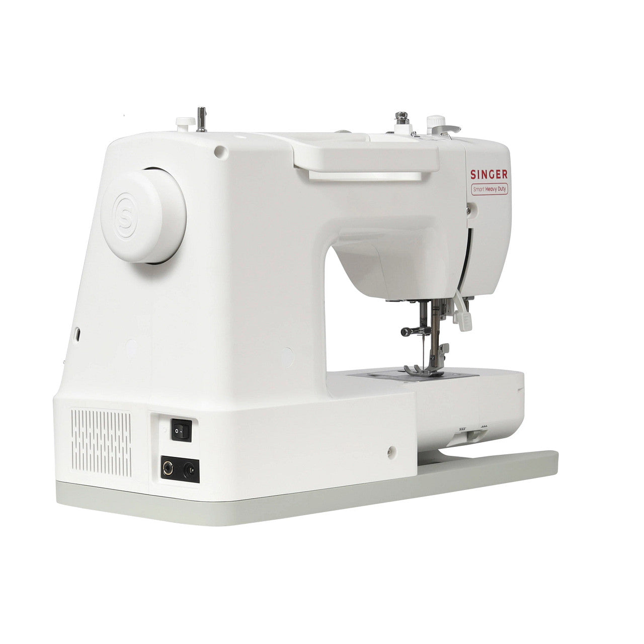 White Singer sewing machine on a white background