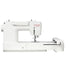 A white Singer sewing machine with an extended arm, shown from a side profile view against a plain white background.