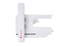 A white Singer embroidery unit shown from a top profile view against a solid white background, featuring a prominent vertical handle with the red 'SINGER' brand name.