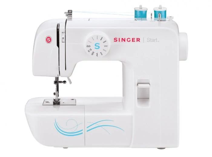 Singer sewing machine on a white background
