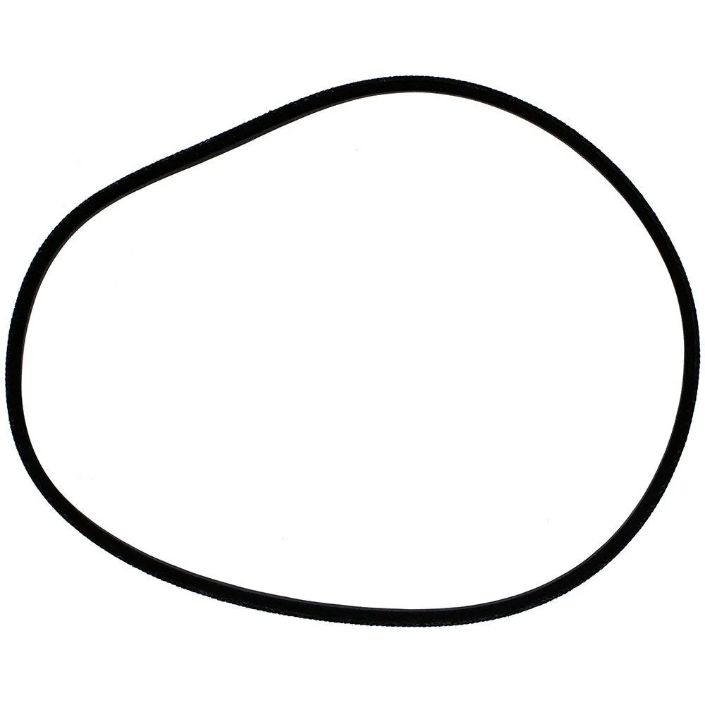 A black rubber gasket or seal with an irregular, organic shape, isolated on a solid white background.