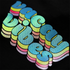 Colorful vinyl patch with 'Vacay Vibes' text on a black background