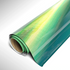 Roll of green and yellow vinyl on a white background