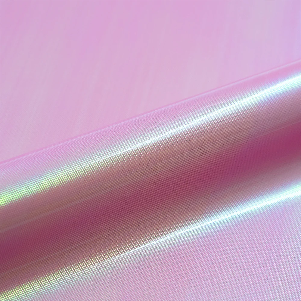 Close-up of pink vinyl roll with a subtle sheen