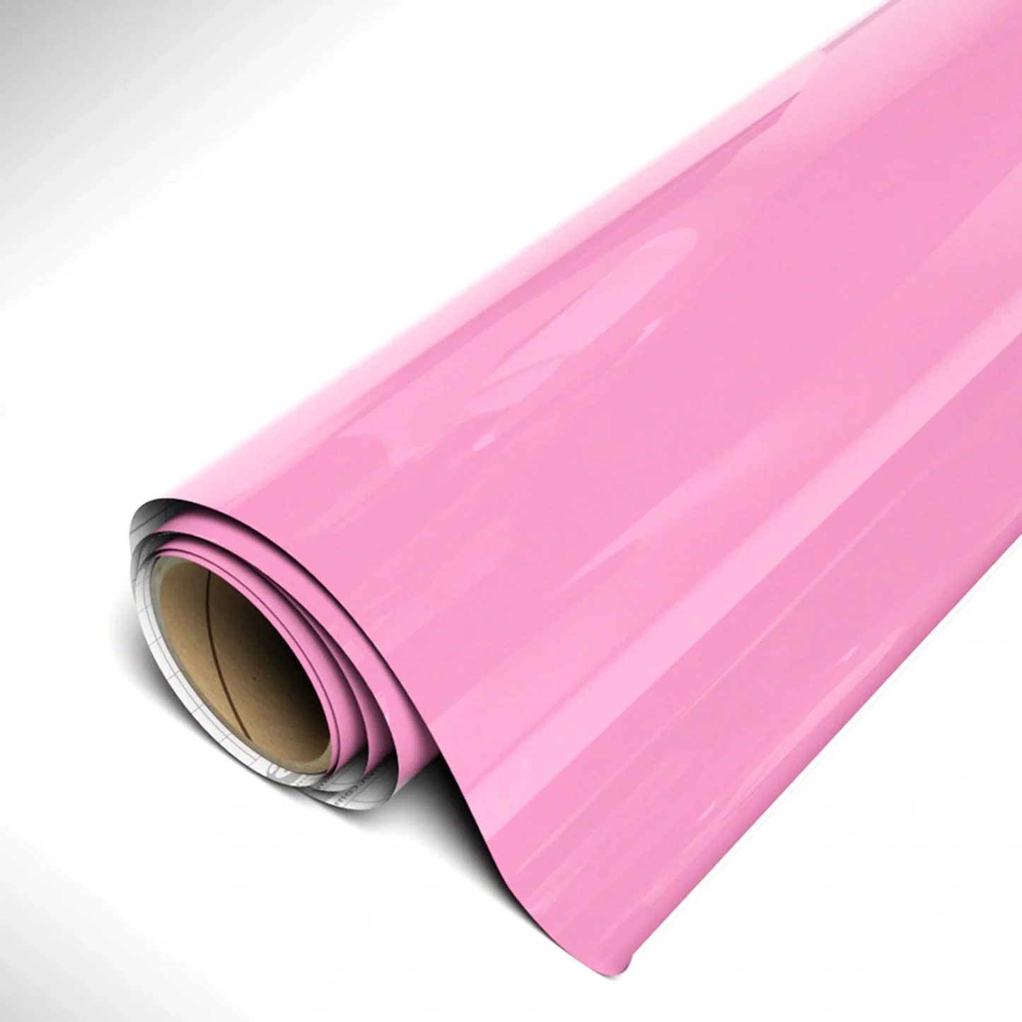 Roll of pink vinyl wrap on a white background