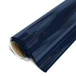 Roll of blue vinyl wrap on a white background