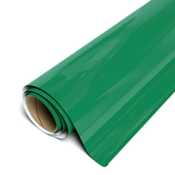 Roll of green vinyl wrap on a white background