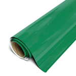 Roll of green vinyl wrap on a white background