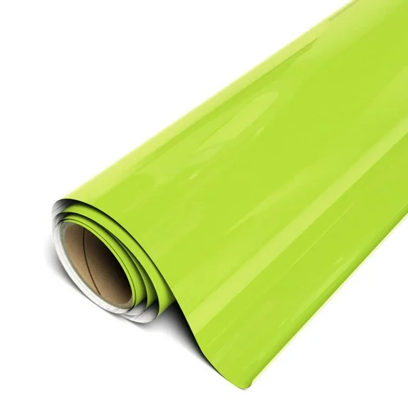 Roll of green vinyl wrap on a white background
