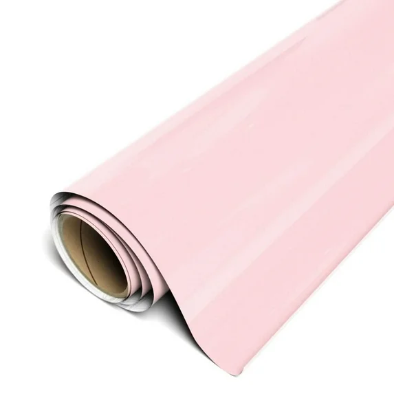 Roll of pink vinyl wrap on a white background