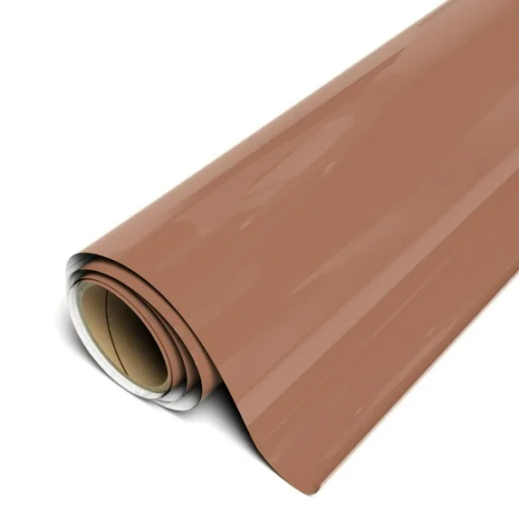 Roll of brown vinyl wrap on a white background