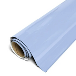 Roll of light blue vinyl wrap on a white background