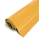 Roll of yellow vinyl wrap on a white background