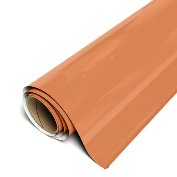 Roll of orange vinyl wrap on a white background