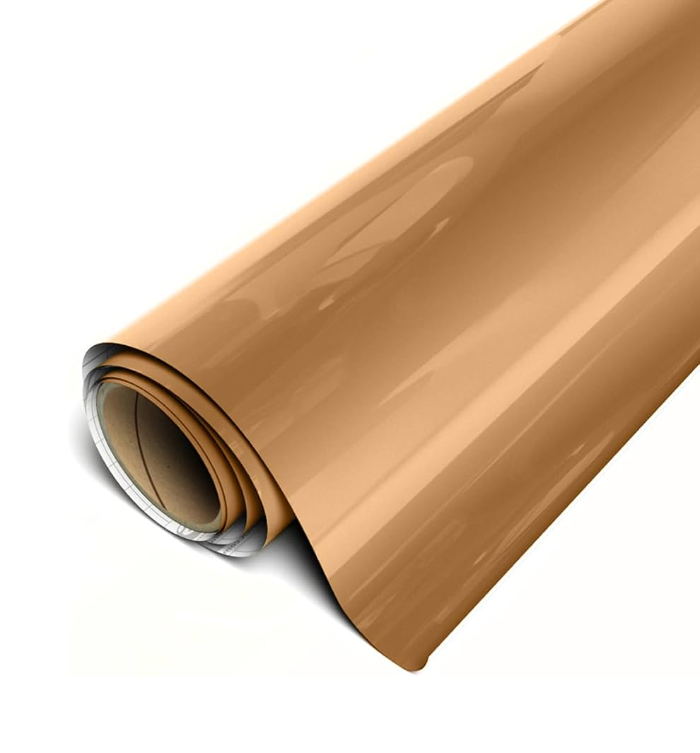 Roll of brown vinyl wrap on a white background