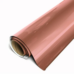 Roll of rose gold vinyl wrap on a white background