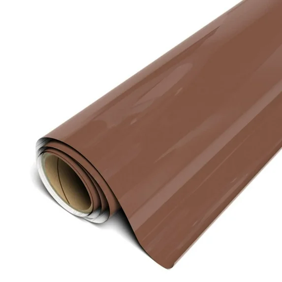 Roll of brown vinyl wrap on a white background