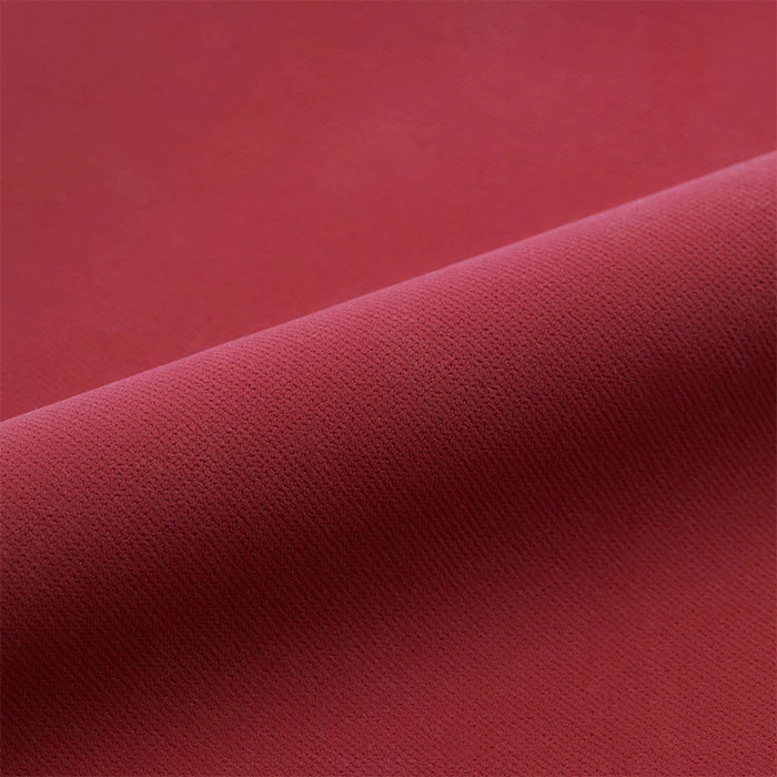 Close-up of red vinyl with a textured surface