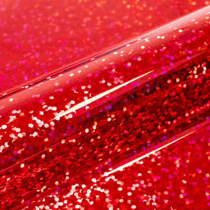 Red glittery vinyl roll
