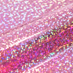 Close-up of pink glittery vinyl with a shiny texture