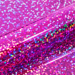 Close-up of pink glittery vinyl with a shiny surface