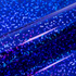 Close-up of a blue glittery holographic vinyl