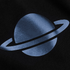 Blue planet with rings on a black background
