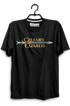 Black t-shirt with 'Cellars & Lizards' logo on a hanger