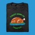 Black t-shirt with a turkey graphic and 'Turkey Gobbling Champion' text on a blue background
