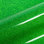 Close-up of green glittery vinyl