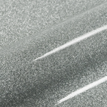 Close-up of a textured silver vinyl roll