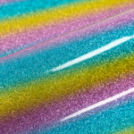 Multicolored glittery rainbow vinyl