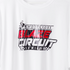 White t-shirt with 'Motocross Blaze Circuit Series' graphic design on a white background