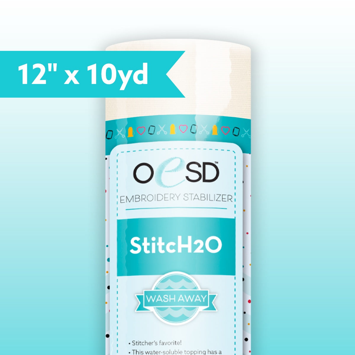 OESD StitcH2O Wash Away Embroidery Topping 12"x10yd Roll HBWST-12