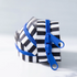 Stitch Supply Co. Black & White Striped 30" Zipper Blue Ribbon SSCZ03