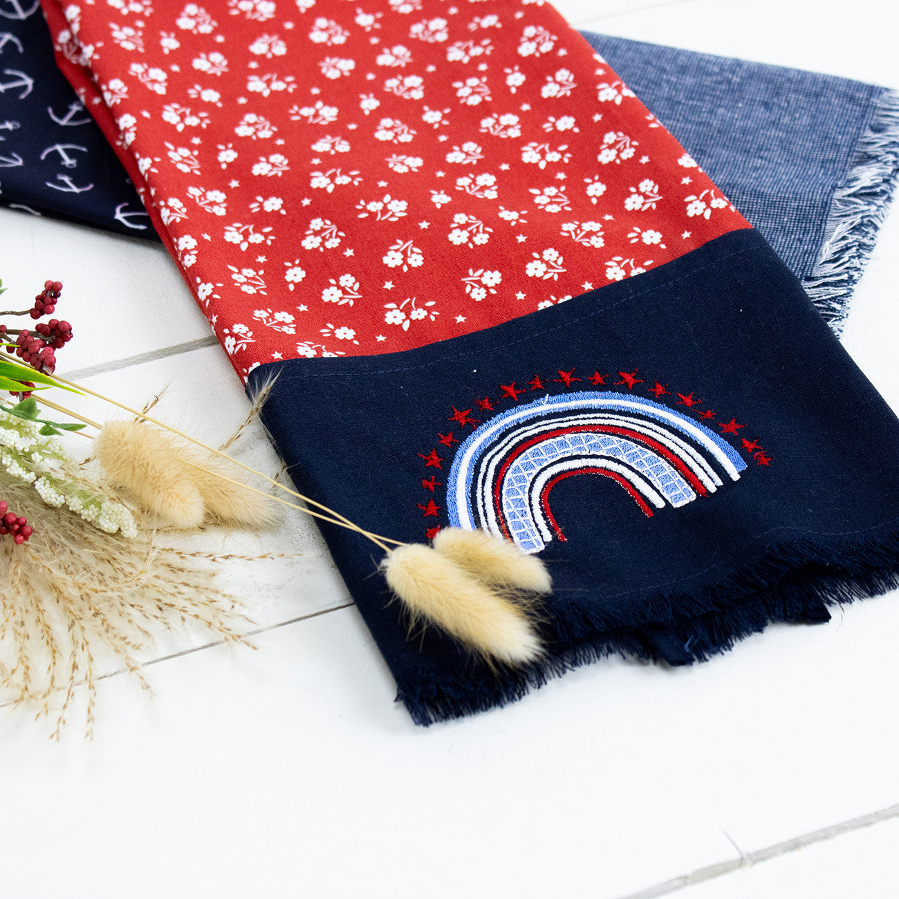 Studio M Squared Fringed Tea Towels Pattern SMSF002