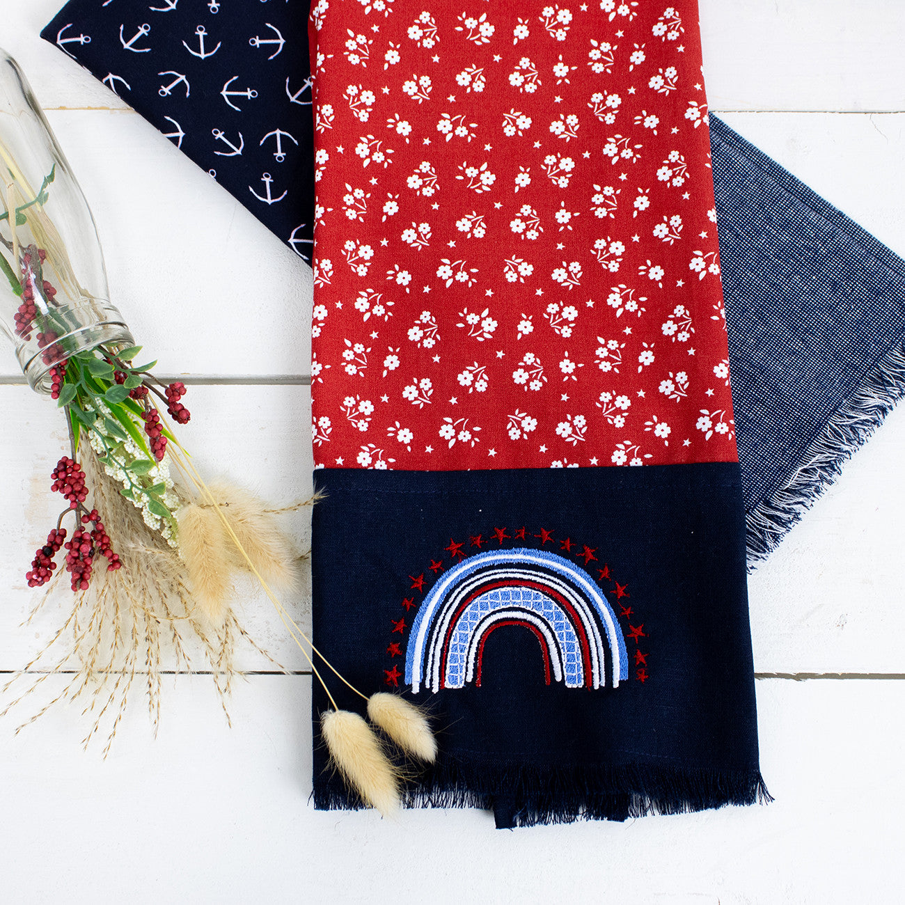 Studio M Squared Fringed Tea Towels Pattern SMSF002