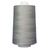Large spool of gray thread on a white background