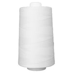 White spool of thread on a white background