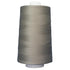 Large spool of gray thread on a white background
