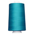 Large spool of teal thread on a white background