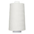White spool of thread on a white background