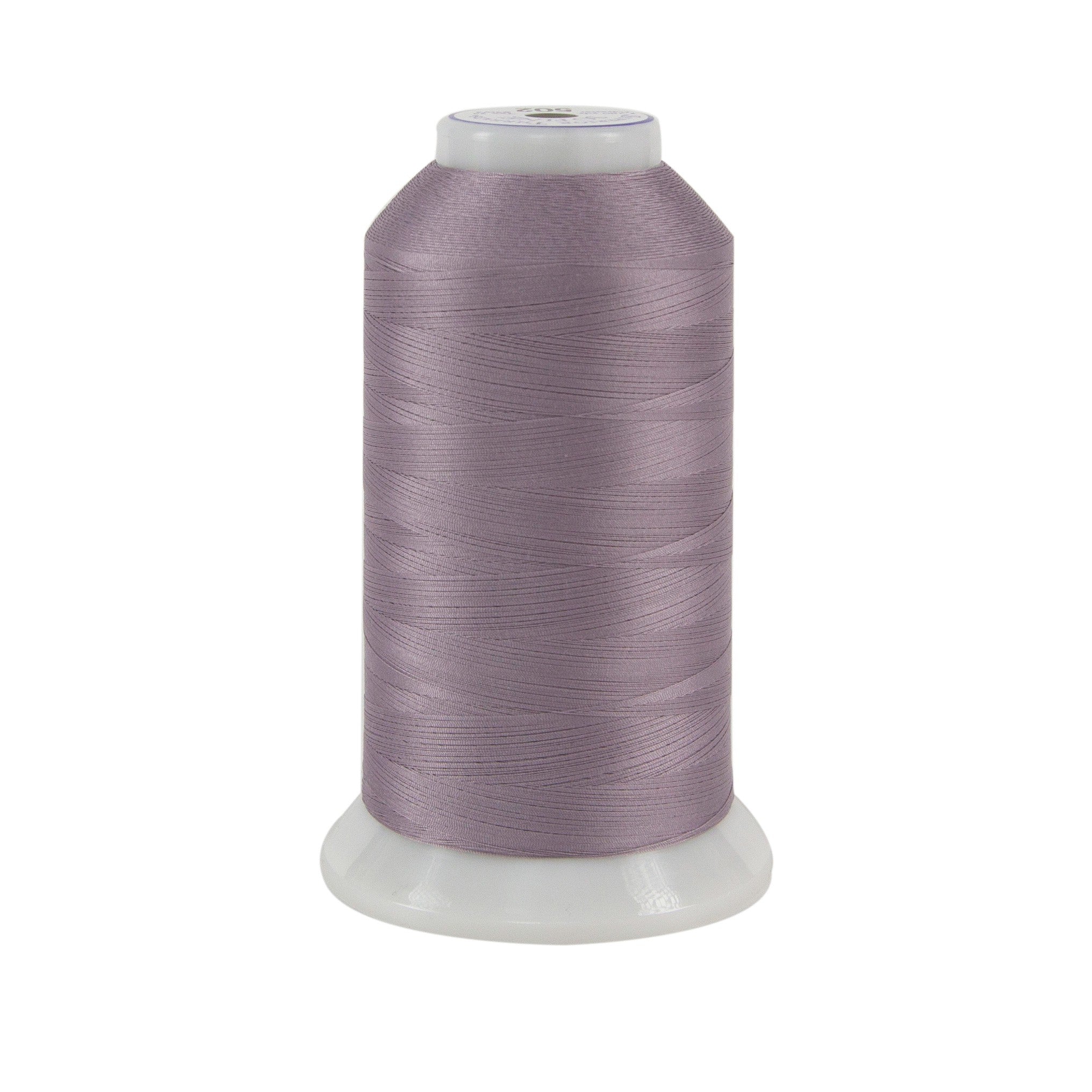 Spool of purple thread on a white background