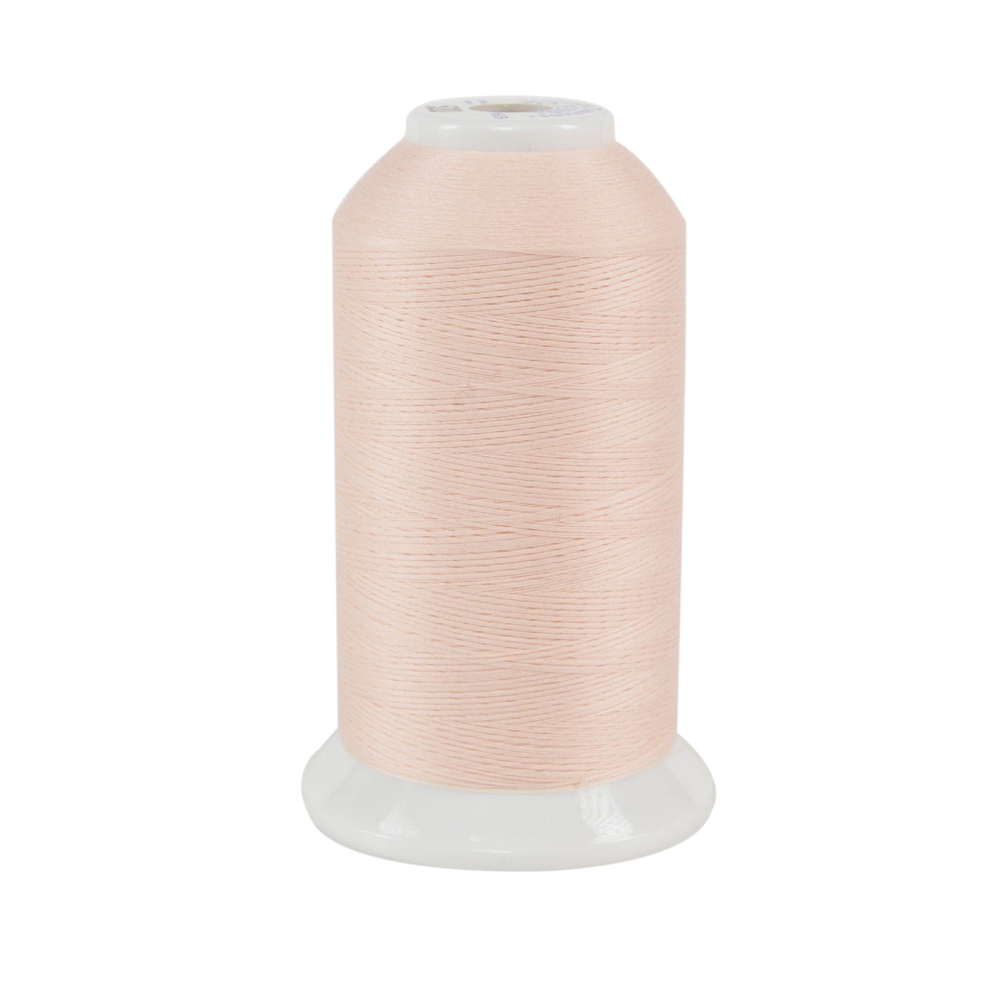 Light peach thread on a white background