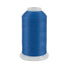 Spool of blue thread on a white background