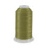 Spool of green thread on a white background