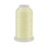 Spool of pale yellow thread on a white background