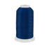 Spool of blue thread on a white background